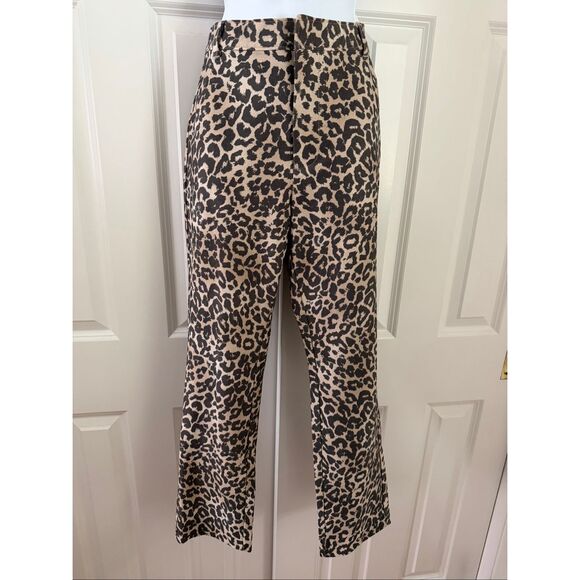 Free People High Rise Leopard print denim pants - Picture 2 of 8